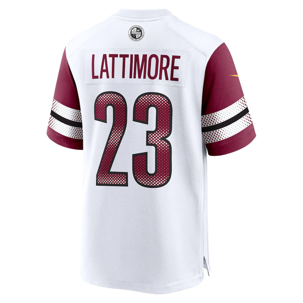 W.Commanders #23 Marshon Lattimore White CONTON Game Jersey