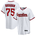 Cleveland Guardians #75 Connor Brogdon Player White CONTON Game Home Stitched Jerseys
