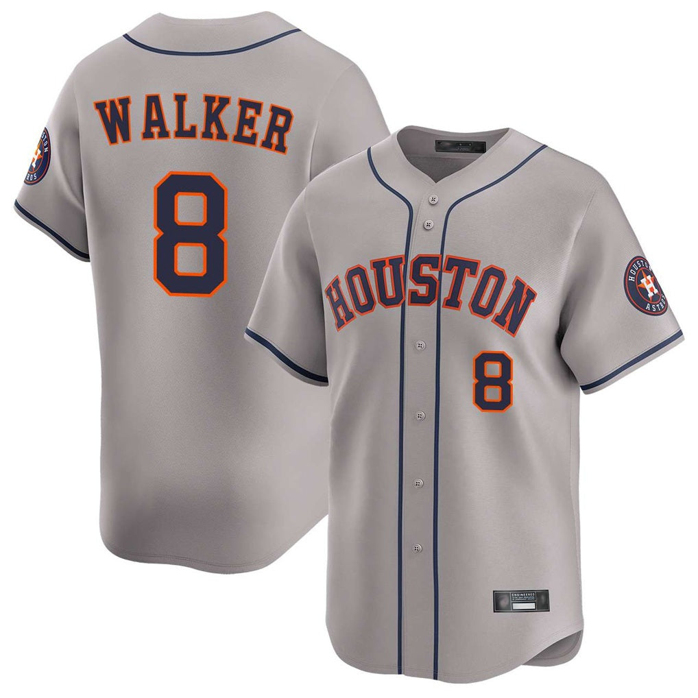 Houston Astros #8 Christian Walker Player Gray CONTON Home Limited Stitched Jerseys