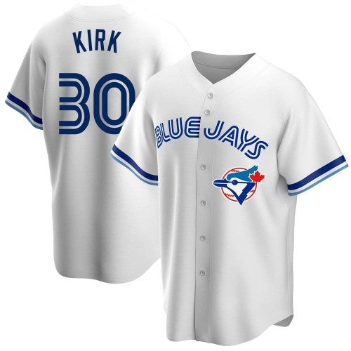 Toronto Blue Jays #30 Alejandro Kirk White CONTON Home Cooperstown Collection Player Jersey