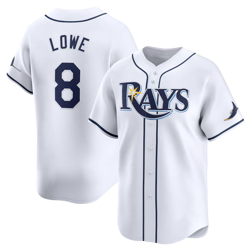 Tampa Bay Rays #8 Brandon Lowe White CONTON Home Limited Player Jersey