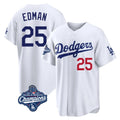 Los Angeles Dodgers #25 Tommy Edman Player White CONTON World Series Meet Home Game Stitched Jerseys