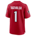 A.Falcons #1 Tua Tagovailoa Red CONTON Game Jersey