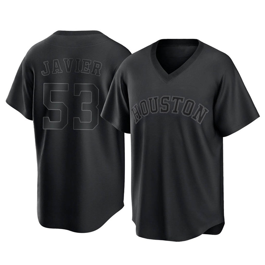 Houston Astros #53 Cristian Javier Player Black CONTON Fashion T-shirt Home Game Stitched Jerseys