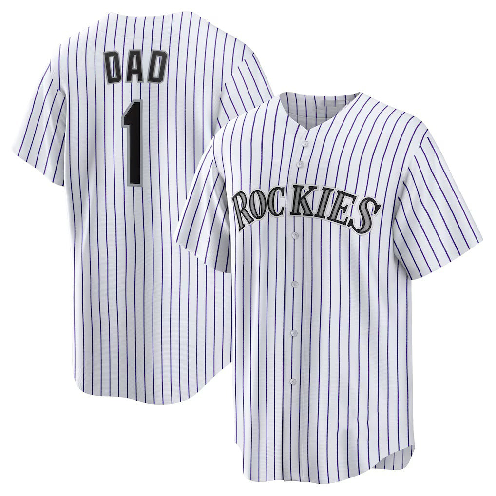 Colorado Rockies #1 Dad White CONTON Home Replica Jersey