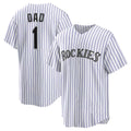 Colorado Rockies #1 Dad White CONTON Home Replica Jersey