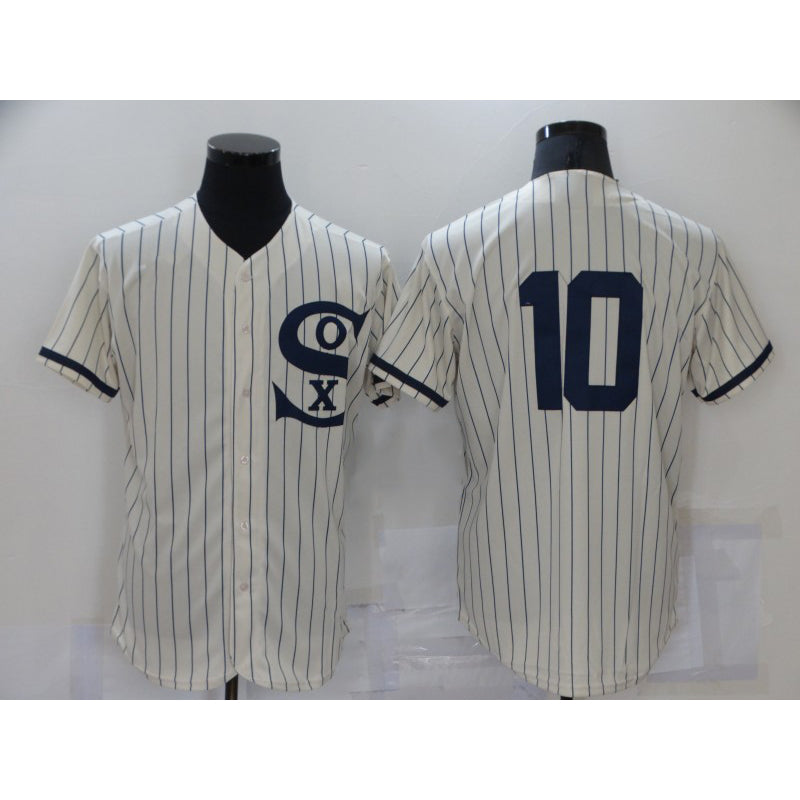Chicago White Sox #10 Yoan Moncada 2021 Cream CONTON Navy Field of Dreams Flex Base Stitched Jersey