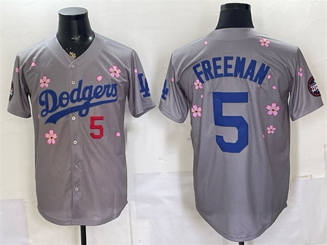 Los Angeles Dodgers #5 Freddie Freeman Grey CONTON 2025 Tokyo Series Limited Stitched Jersey