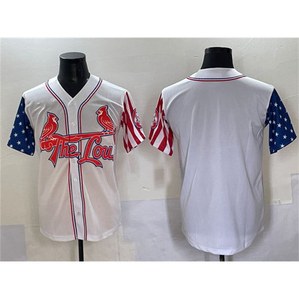 St. Louis Cardinals Blank White CONTON Independence Day Vapor Premier Limited Stitched Jersey