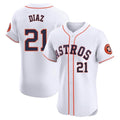 Houston Astros #21 Yainer Diaz Player White CONTON Limited Elite Home Stitched Jerseys