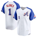 Atlanta Braves #1 Ozzie Albies White CONTON City Connect Limited Player Jersey