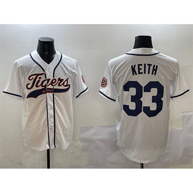 Detroit Tigers #33 Colt Keith White CONTON With Patch Cool Base Stitched Jersey
