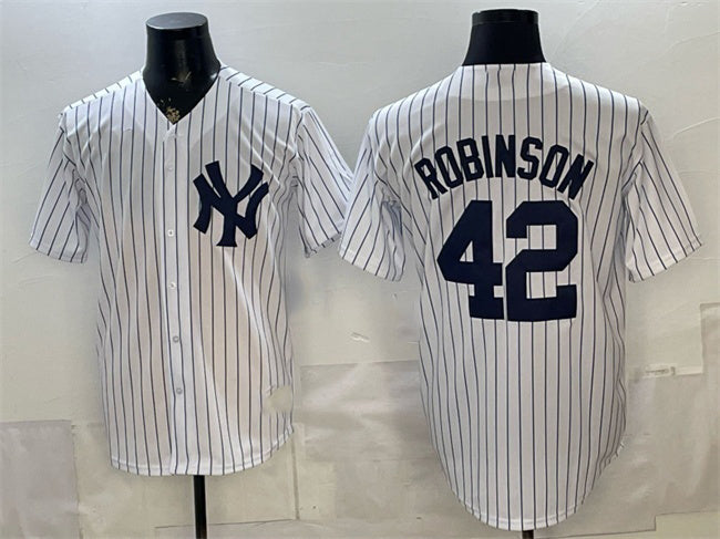 New York Yankees #42 Jackie Robinson White CONTON Stitched Jersey