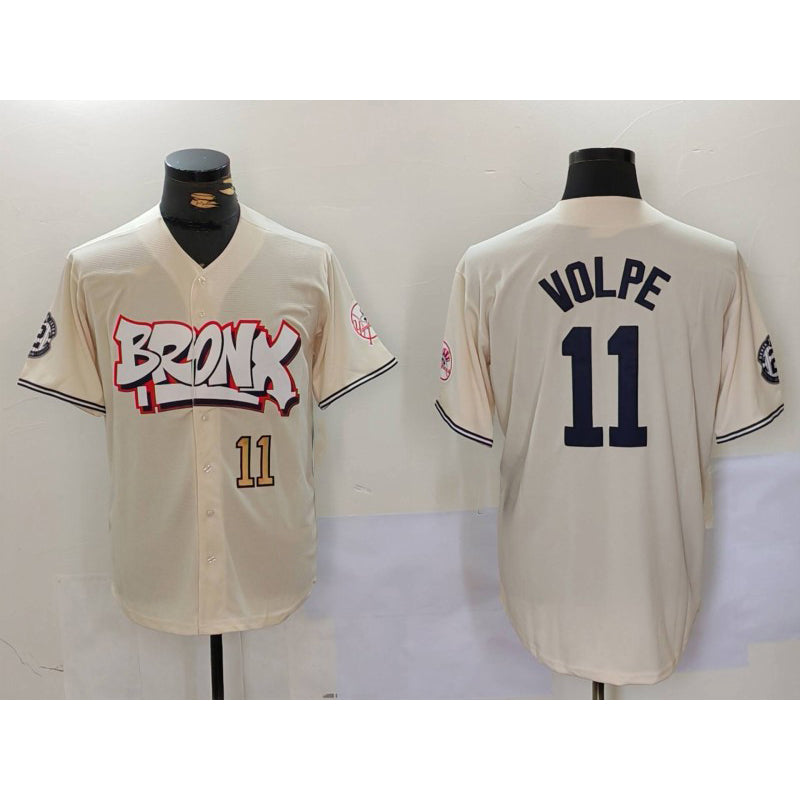 New York Yankees #11 Anthony Volpe Cream CONTON Limited Stitched Jerseys
