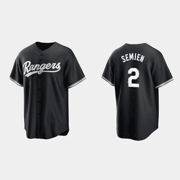 Texas Rangers #2 Marcus Semien Black CONTON Cool Base Stitched Jersey
