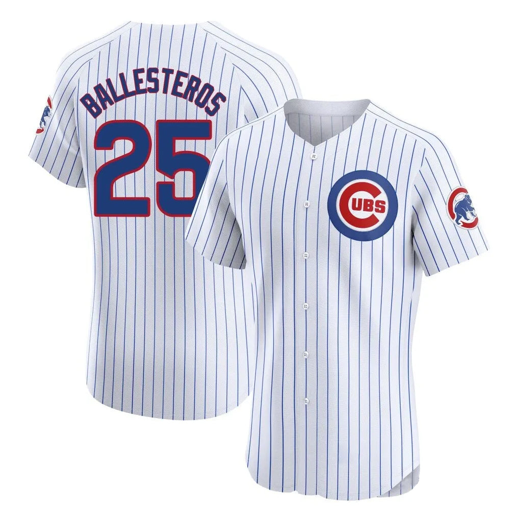 Chicago Cubs #25 Moises Ballesteros Player White CONTON Limited Elite Home Game Stitched Jerseys
