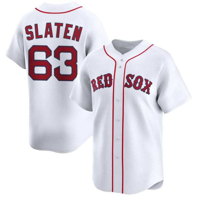 Boston Red Sox #63 Justin Slaten White CONTON 2025 Home Limited Stitched Jersey