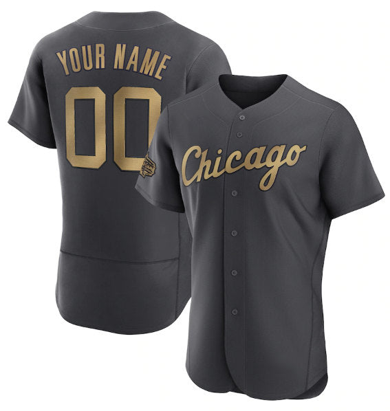 Custom Chicago White Sox Active Player Charcoal CONTON 2022 All-Star Flex Base Stitched Jersey