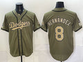Los Angeles Dodgers #8 Enrique Hernandez Olive CONTON 2026 Armed Forces Day Stitched Jersey