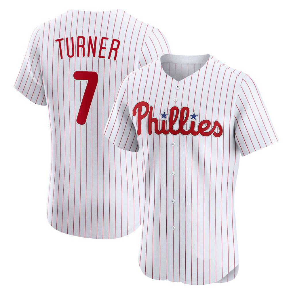 Philadelphia Phillies #7 Trea Turner White CONTON Home Elite Jersey