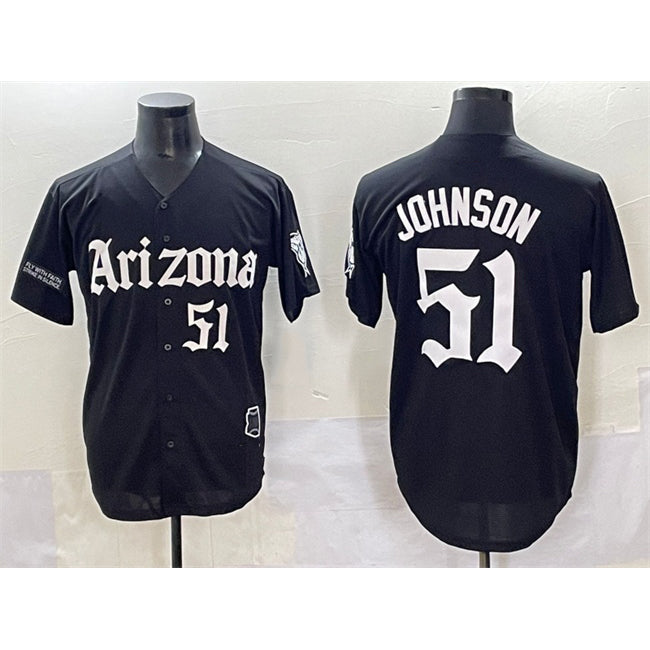 Arizona Diamondbacks #51 Randy Johnson Black CONTON 'Gothic Desert Fang Edition' Vapor Premier Limited Stitched Jersey