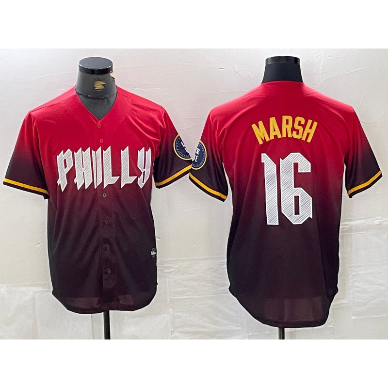 Philadelphia Phillies #16 Brandon Marsh Red CONTON 2024 City Cool Base Jersey