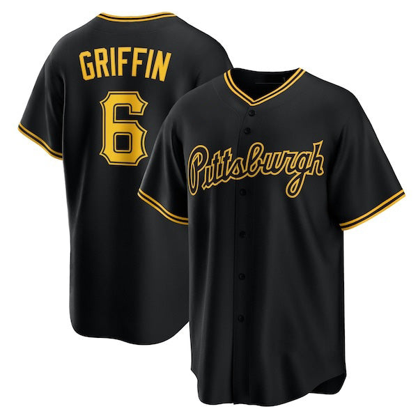 Pittsburgh Pirates #6 Konnor Griffin Black CONTON Alternate Replica Jersey