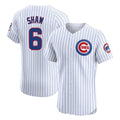 Chicago Cubs #6 Matt Shaw Player White CONTON Limited Elite Home Game Stitched Jerseys