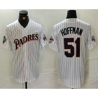 San Diego Padres #51 Trevor Hoffman White CONTON Pinstripe Jersey