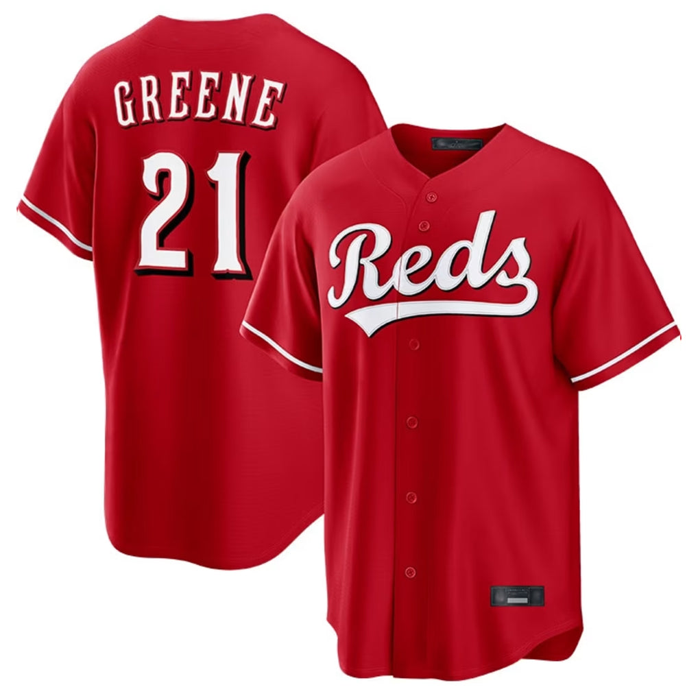 Cincinnati Reds #21 Hunter Greene Player Red CONTON Home Game Stitched Jerseys