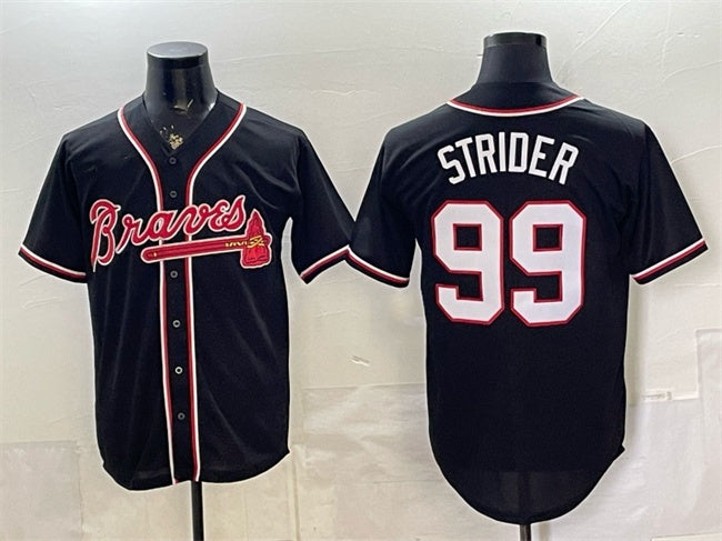 Atlanta Braves #99 Spencer Strider 2026 Fashion Replica Black CONTON Out Stitched Jersey