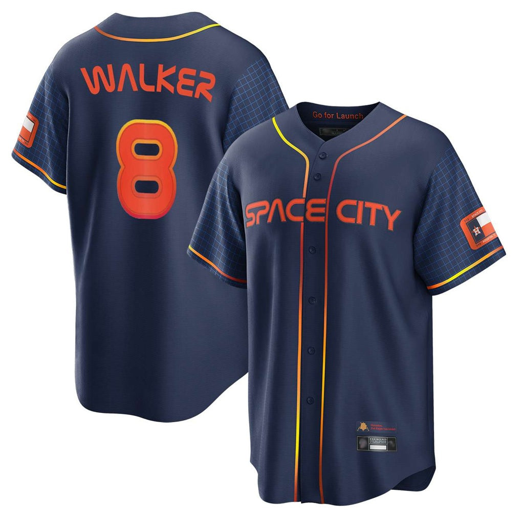 Houston Astros #8 Christian Walker Player Navy CONTON City Connect Home Game Stitched Jerseys