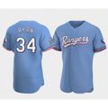 Texas Rangers #34 Nolan Ryan Blue CONTON Flex Base Stitched Jersey
