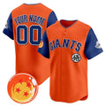 Custom San Francisco Giants x Dragon Ball Royal Orange CONTON Vapor Premier Limited Jersey - All Stitched