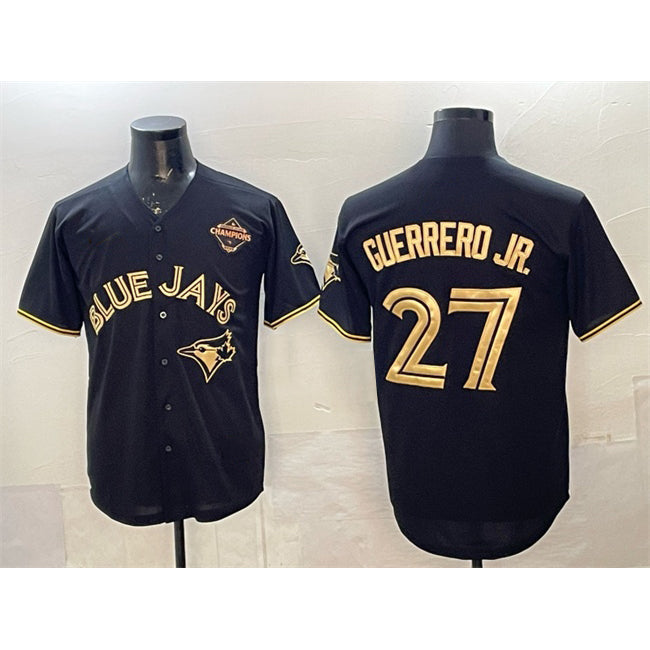 Toronto Blue Jays #27 Vladimir Guerrero Jr. Black Gold CONTON 2025 American League Champions Limited Stitched Jersey