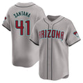 Arizona Diamondbacks #41 Carlos Santana Player Gray CONTON Road Limited Home Game Stitched Jerseys