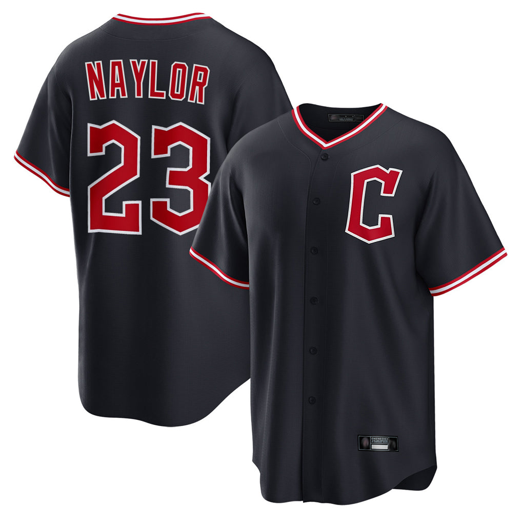 Cleveland Guardians #23 Bo Naylor Player Navy CONTON Home Game Stitched Jerseys