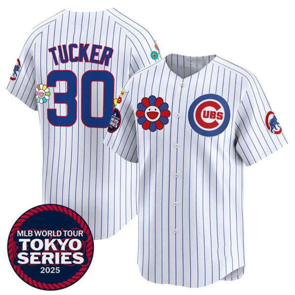 Chicago Cubs #30 Kyle Tucker White CONTON 2025 Tokyo Series Limited Stitched Jersey