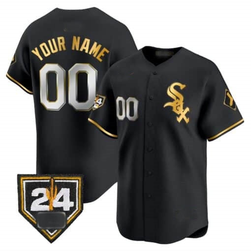 Custom Chicago White Sox 2024 Spring Training Patch Vapor Premier Limited Jersey ¨C All Stitched-Black Gold CONTON