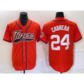 Detroit Tigers #24 Miguel Cabrera Orange CONTON Cool Base Stitched Jersey