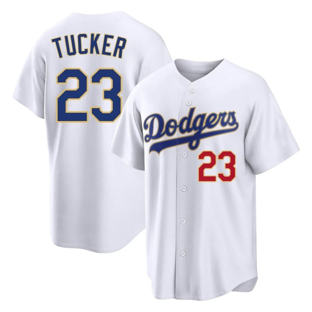 Los Angeles Dodgers #23 Kyle Tucker Player Gold White CONTON 2026 Collection Stadium Limited Stitched Jerseys