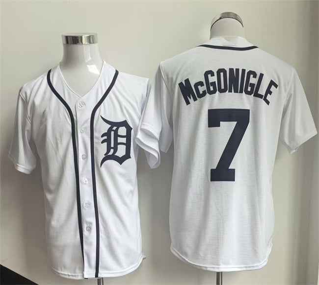 Detroit Tigers #7 Kevin McGonigle White CONTON Cool Base Stitched Jersey