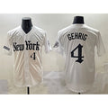 New York Yankees #4 Lou Gehrig White CONTON 'Gothic Legacy Edition' Vapor Premier Limited Stitched Jersey