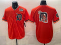 Detroit Tigers Team Big Logo Orange CONTON 2026 Alternate USA 250' Patch Vapor Premier Limited Stitched Jersey