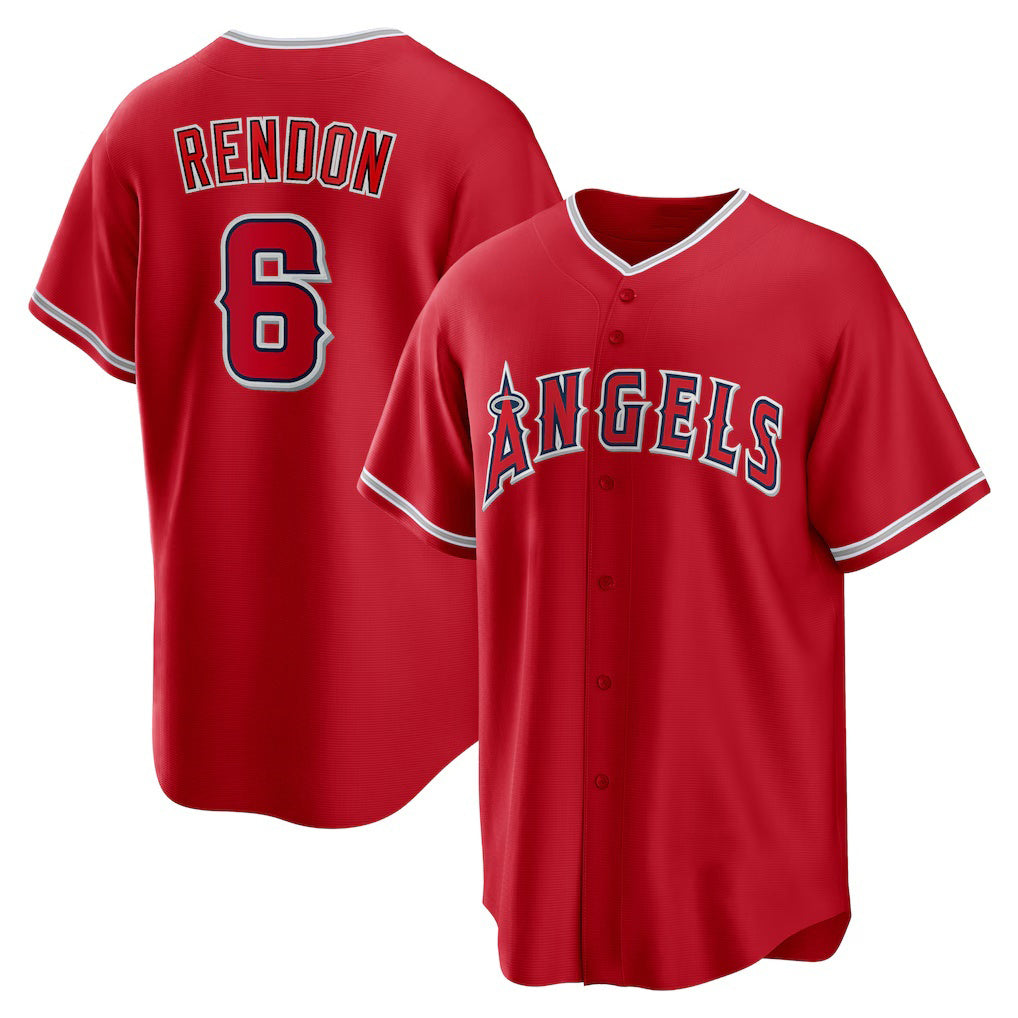 Los Angeles Angels #6 Anthony Rendon Red CONTON Alternate Replica Player Name Jersey
