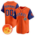 Custom Houston Astros x Dragon Ball Royal Orange CONTON Vapor Premier Limited Jersey - All Stitched