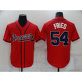 Atlanta Braves #54 Max Fried Red CONTON Stitched Cool Base Jersey