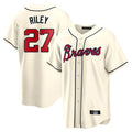 Atlanta Braves #27 Austin Riley Player Cream CONTON Home Game Stitched Jerseys