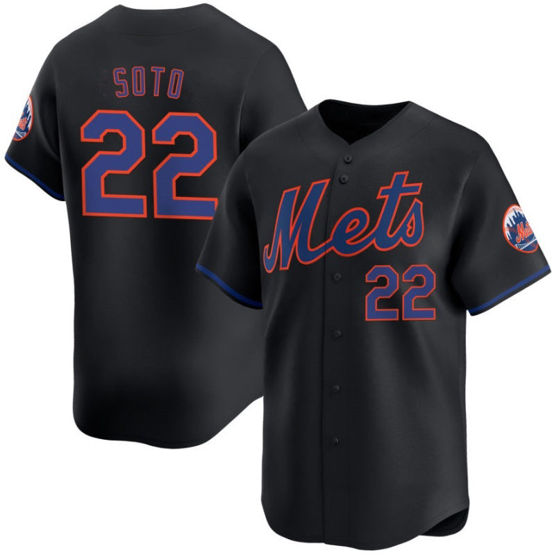 New York Mets #22 Juan Soto Black CONTON 2024 Alternate Limited Stitched Jersey