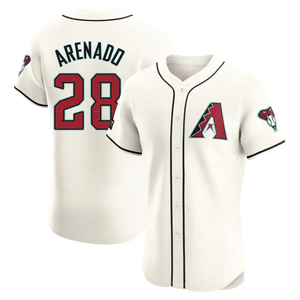 Arizona Diamondbacks #28 Nolan Arenado Player Cream CONTON Limited Elite Home Game Stitched Jerseys